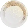 10 ASSIETTES CARTON CONFETTIS OR 22.5CM BLANC