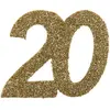 Sachet de 6 Grands Confettis anniversaire, OR pailleté 20 ans
