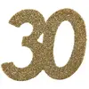 Sachet de 6 Grands confettis anniversaire, OR pailleté 30 ans