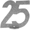 CHIFFRE Anniversaire Vertical déco, 25 pailleté ARGENT