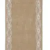 Tête à tête jute et dentelle 2m, ivoire