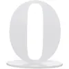 Grand chiffre vertical déco 16cm, Chiffre 0 Blanc