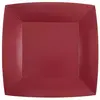 RueDeLaFete Lot de 10 Assiettes Carrées carton compostables 23x23cm, Bordeaux