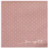 Paquet de 12 Serviettes POIS airlaid 40x40cm, Rose Gold