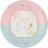 Santex 10 ASSIETTES CARTON BABY GENDER Ø22.5CM BICOLORE- VAISSELLE DE FÊTE Multicolore