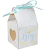 6 BALLOTINS BABY SHOWER BOY 4X4X4CM RUBAN BLEU Bleu