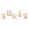 BANDEROLE 12 FANIONS CARTON BABY SHOWER 5M ROSE Rose