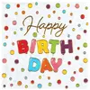 Sachet 20 Serviettes HAPPY BIRTHDAY ballon métallisées multicolores