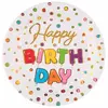 Paquet 10 assiettes HAPPY BIRTHDAY ballon métallisées multicolores
