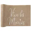 SANTEX Chemin de table mariage Champêtre jute vive les mariés 28cm x 3m (x1) REF/7394