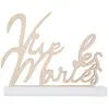 Lettres Vive les mariés 18cm en bois sur socle