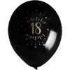 Santex 8 ballons latex âge 18 ans ø23cm noir - chalayer 000735500000018
