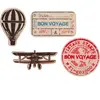 SANTEX 7382-99, Sachet de 20 confettis Bon Voyage en Bois