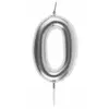 Bougie ARGENT, chiffre 0 argent