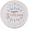 SANTEX 7213-20, Sachet de 10 Assiettes Happy Birthday Etincelant métal, Rose Gold