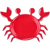 Paquet de 10 Assiettes CRABE Bord de Mer, Rouge