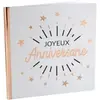 SANTEX Livre d'or joyeux anniversaire blanc et rose gold métallique (x1) REF/6651