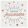 SANTEX Serviette de table joyeux anniversaire blanche et rose gold métallique (x10) REF/6649