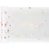SANTEX Chemin de table joyeux anniversaire blanc et rose gold métallique 30cm x 5m (x1) REF/6646