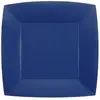 Santex 10 ASSIETTES CARTON BIO CARRÉES 18CM BLEU MARINE- VAISSELLE DE FÊTE Bleu