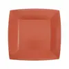 Santex 10 assiettes carton bio carrées 18cm rouge brique - chalayer 000740700000051