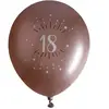 SANTEX Ballon élégant anniversaire 18 ans en latex de 30cm rose gold (x6) REF/7401