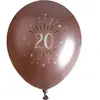 SANTEX Ballon élégant anniversaire 20 ans en latex de 30cm rose gold (x6) REF/7401