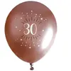 SANTEX Sachet de 6 ballons âge étincelant 30cm, Rose Gold 30 ANS CH7401 30