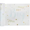 Santex CHEMIN DE TABLE INTISSÉ BABY SHOWER 28CMX5M BLEU Bleu, Turquoise, Ciel, Marine