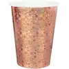 SANTEX 7188-20, Sachet de 10 Gobelets Etincelants métal Rose Gold