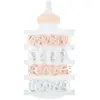 Lot de 4 Rubans Baptême, Blanc et Corail 15mm