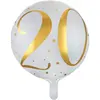 RueDeLaFete Ballon Aluminum 20 ans Joyeux Anniversaire Blanc et Or