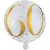 RueDeLaFete Ballon aluminium 60 ans Joyeux Anniversaire Blanc et Or