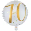 Sachet de 1 ballon Alu blanc âge 70 ans