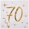 Non communiqué Serviette élégante cocktail pour fête anniversaire 70ans blanche et dorée (x20) REF/6159