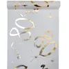 JOUR DE FETE Chemin de Table Anniversaire - Blanc et Or - 80 ans