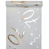 JOUR DE FETE Chemin de Table Anniversaire - Blanc et Or - 70 ans
