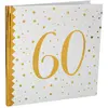 JOUR DE FETE Livre d'Or - Blanc et Or - 60 ans - 44 pages - Étoiles dorées - Pour adultes