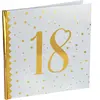 JOUR DE FETE Livre d'Or - Blanc et Or - 18 ans - Adulte - 44 pages - Étoiles dorées