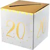 SANTEX Tirelire - Joyeux Anniversaire - 20 Ans - Blanc et Or - 20 cm - Design Astucieux