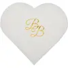 Serviette Coeur Blanc inscription BB Or (Lot de 10) 