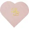 Serviette Coeur Rose inscription BB Or (Lot de 10) 