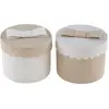 SANTEX 6920-99, Sachet de 4 Petites Boîtes Rondes 5 cm, Naturel et Ivoire