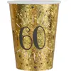 Santex Lot de 10 Gobelets en carton anniversaire 60 ans noir et doré or 27cl