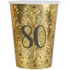 SANTEX 6788-80, Sachet de 10 Gobelets Âge étincelant métal, 80 Ans