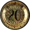 SANTEX 6789-20, Sachet de 10 Assiettes Âge étincelant métal 20 Ans