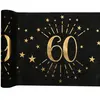 SANTEX 6787-60-30, Chemin de Table Âge étincelant métal Noir/Or, 60 Ans