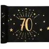 SANTEX 6787-70-30, Chemin de table Âge étincelant métal Noir/Or, 70 ans
