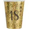 SANTEX 6788-18, Sachet de 10 Gobelets Âge étincelant métal, 18 Ans
