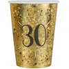 SANTEX Lot de 10 Gobelets cartons "30ans" en doré or 27cl REF/6788 Pour fête anniversaire